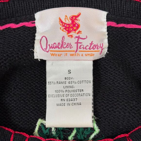 Quacker Factory Christmas Tree Small Sweater Jeanne Bice Women's Embroidered - Picture 6 of 8